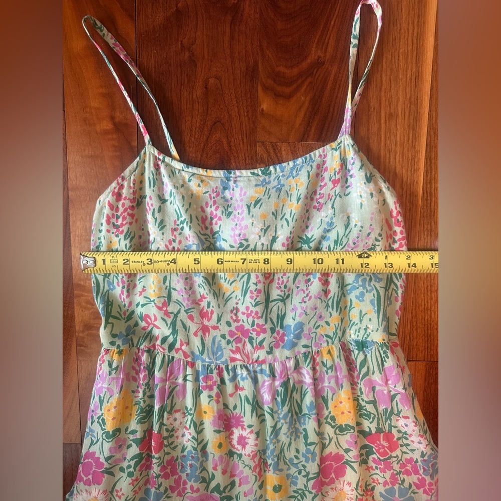 Banjanan Hazel Sleeveless Tiered Maxi Dress in Dawn Chorus Pistachio Green; XS - Picture 11 of 15